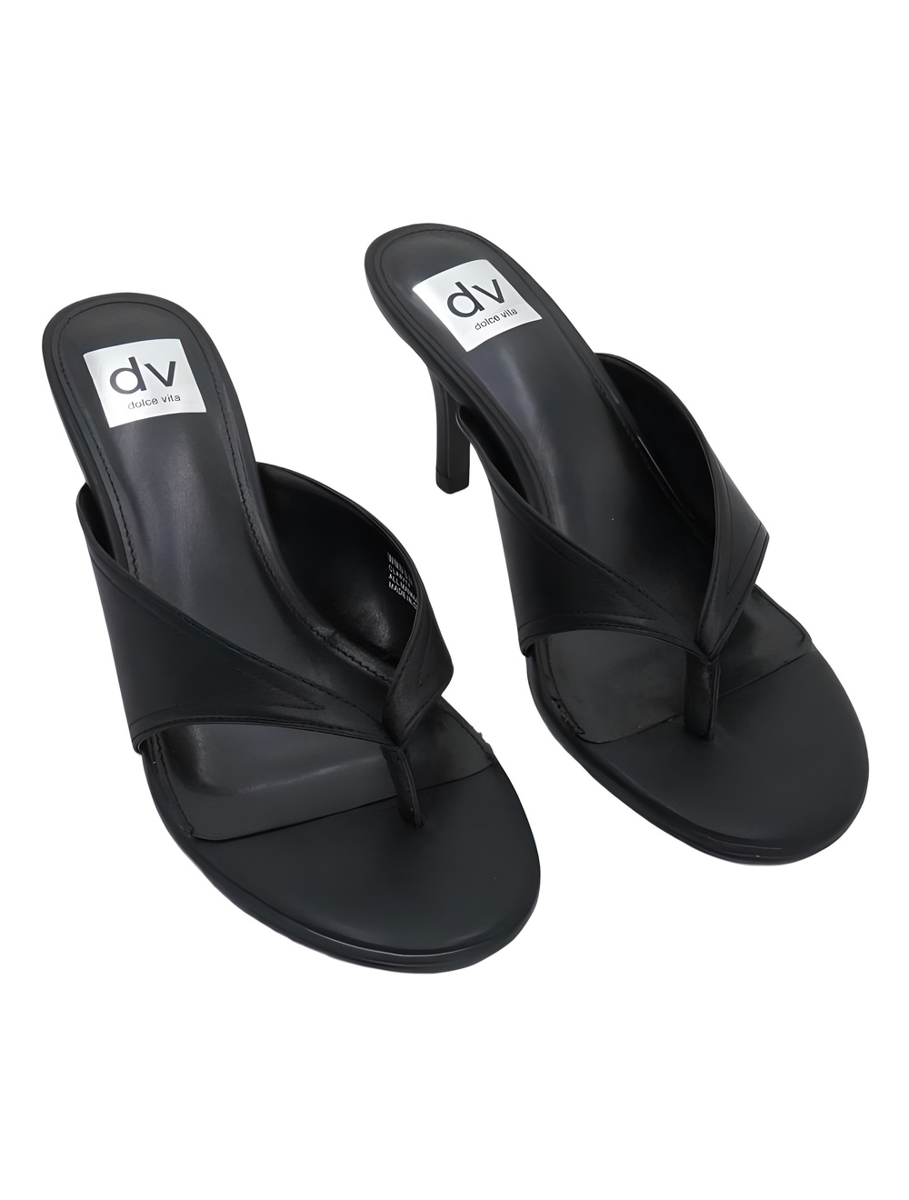 DV Dolce Vita Clarity Black Thong Sandals Size 8.5M